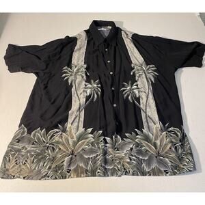 Campia Moda Hawaiian Mens Shirt Palms design 100% Rayon 2XL